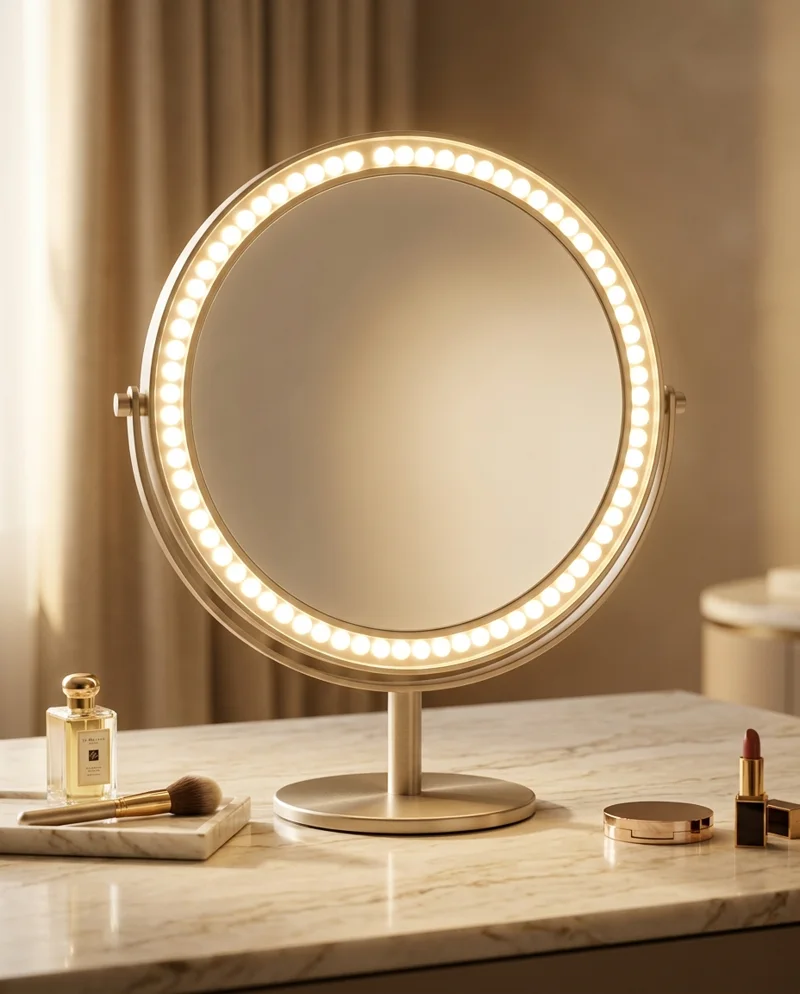 مرآة مكياج بإضاءة LED